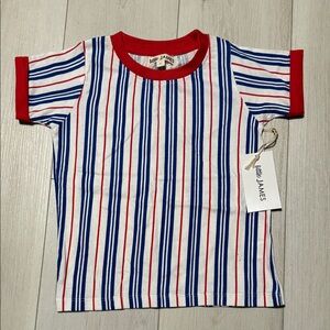Little James Kids' Red & Blue Striped Tee size 6-7 4th of July / Summer Style